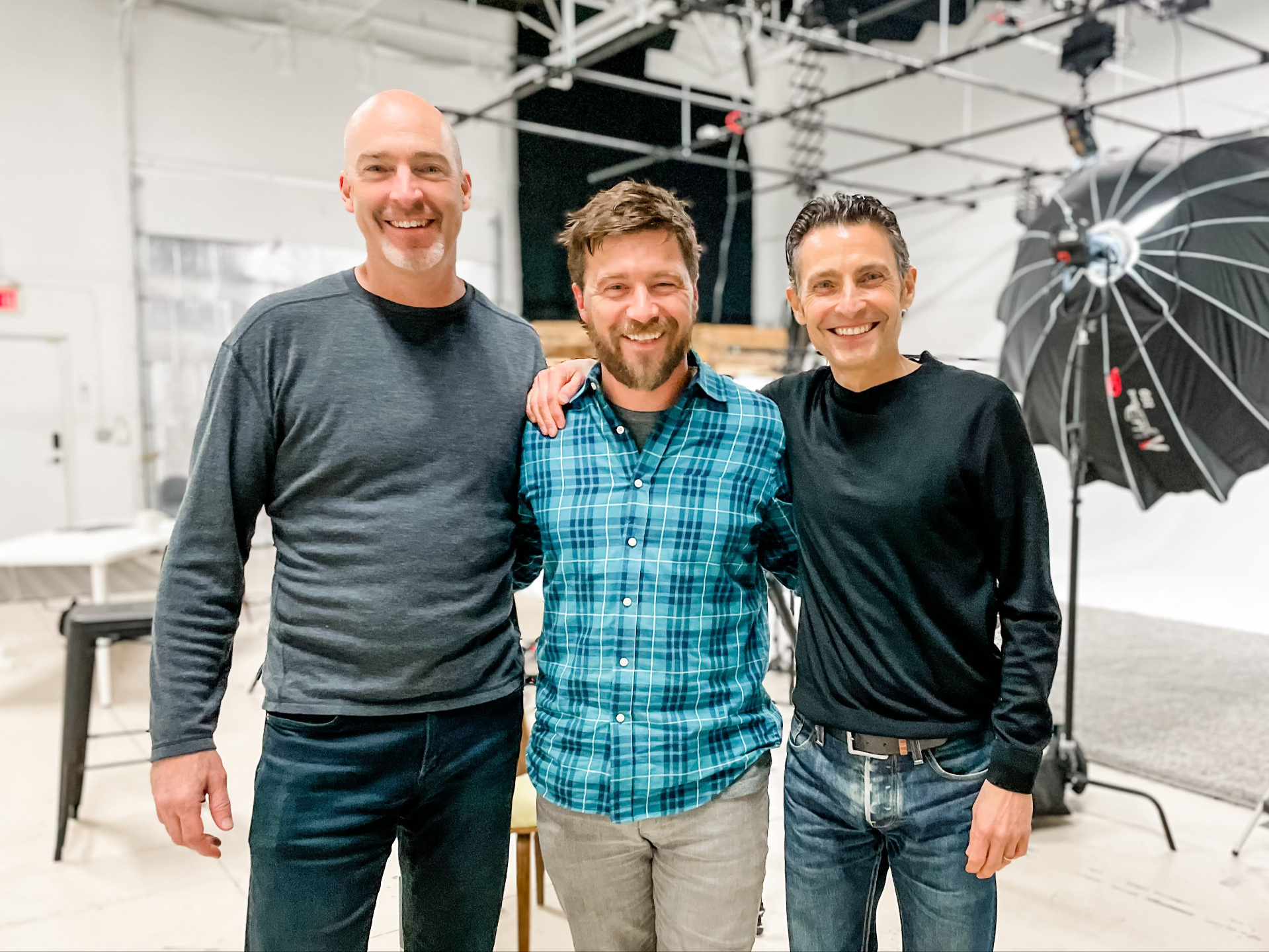 Ryan and the Tell Studios team mid-shoot